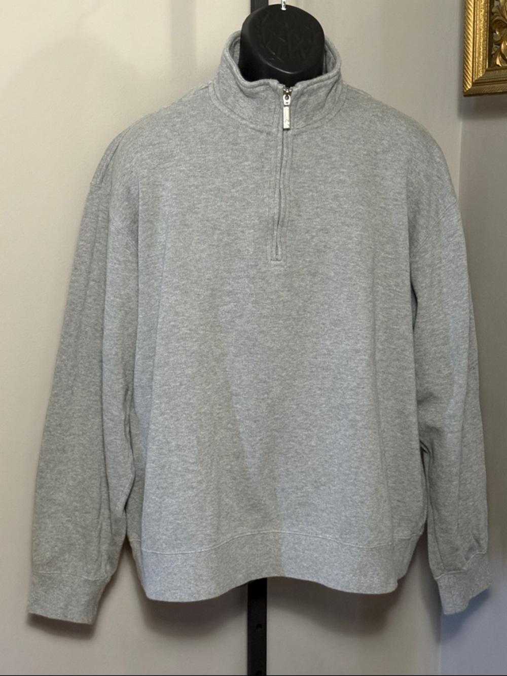Orvis XL Gray Quarter Zip Pullover Sweater Sweatshirt Shirt
